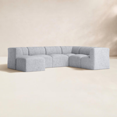 Praia 124" Sunbrella® Outdoor L Sectional with Ottoman