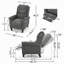 Canapé inclinable en tissu Mid-Century