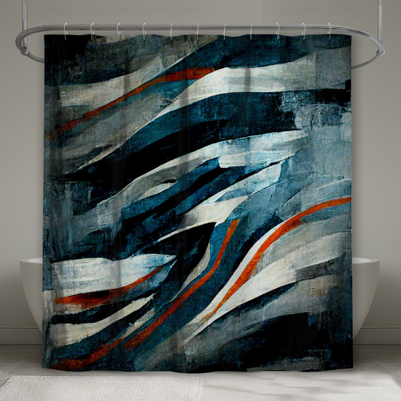 Rideau de douche abstrait - Art Modern Decor, L 70 po x H 73 po