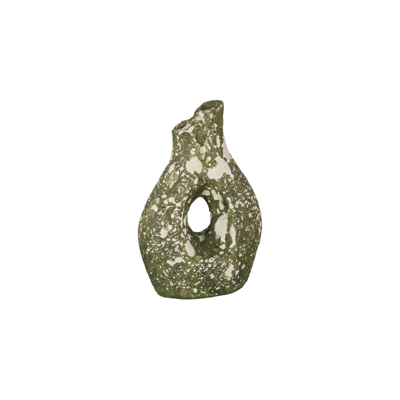 Olive Oil Vase, Green, Small, 10" H x 6" W x 3" D