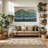 Woven Boho Macrame Wall Hanging Home Decor Tapestry Dip-Dyed Large Modern Handmade Colorful Mountain Landspace For Living Room (Green)