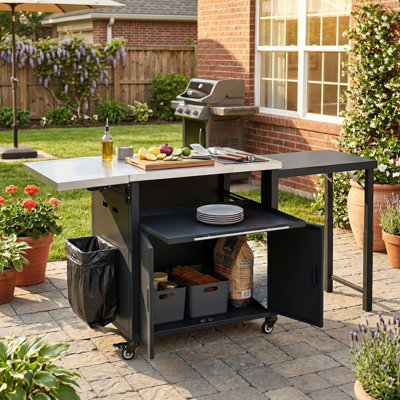 Chariot de barbecue pliable pour l'extérieur