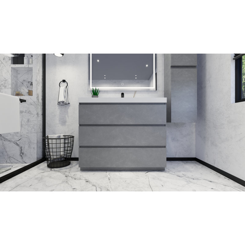 Ensemble de meuble-lavabo simple 42 po Hargrave, Gris ciment