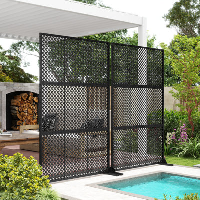 72.05''H x 47.75''W Privacy Metal Screen Fence Panel Double Coloured Screen(Set of Two)