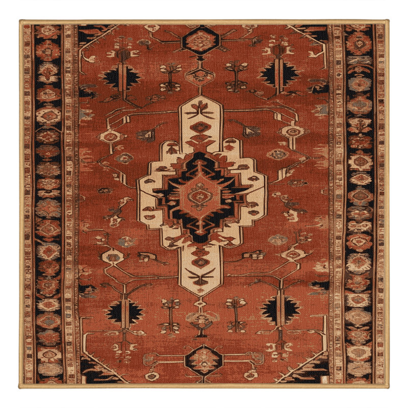 Tapis brun lavable à la machine, Carré 4 pi