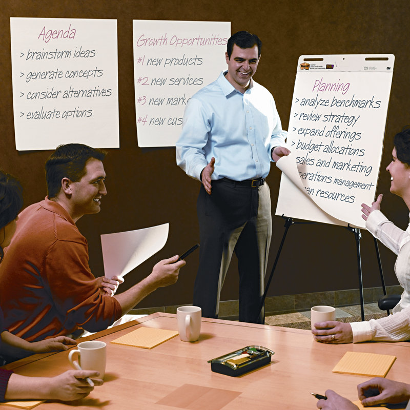 White Self-Adhesive Repositionable Flip Chart Pad, 25 x 30 Inches