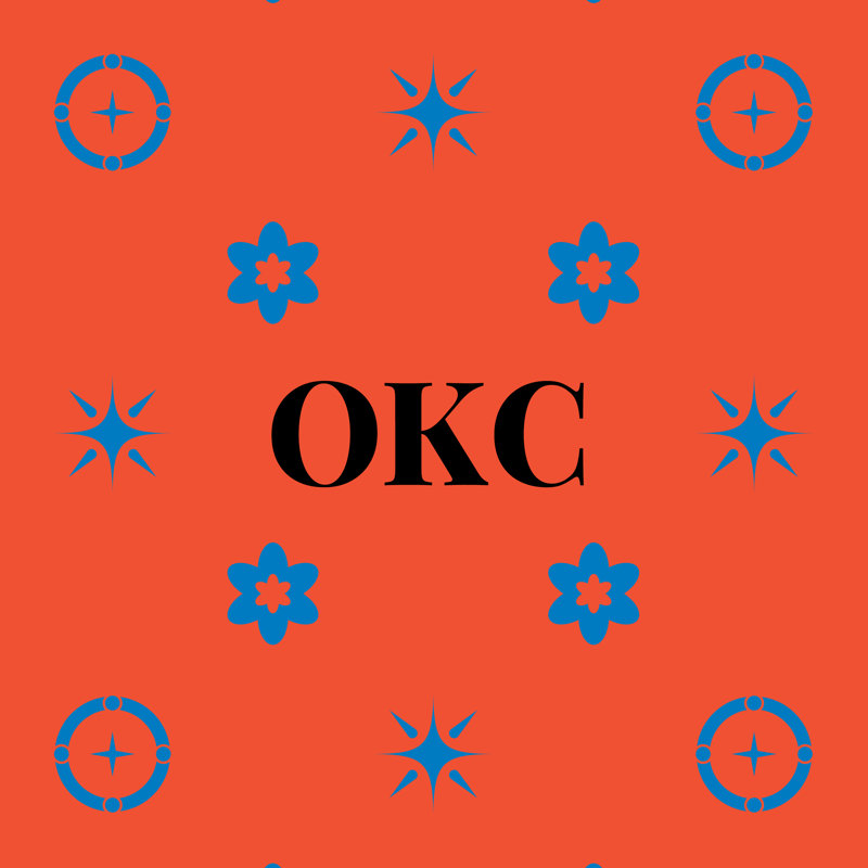 Oreiller Oklahoma City, Oklahoma City - bleu / orange, H 16 po x l 16 po