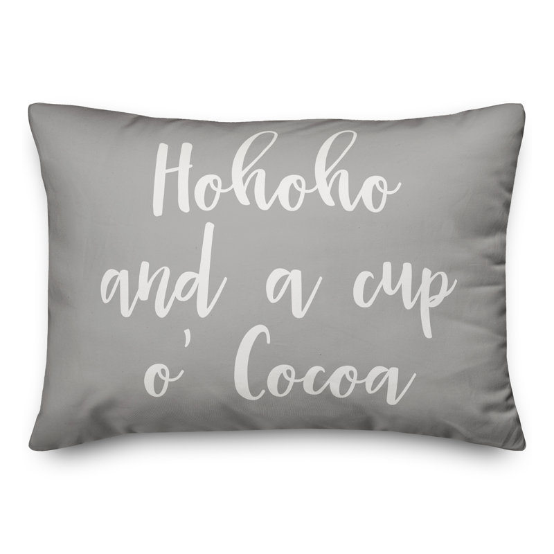  Hohoho and a Cup O' Cocoa Lumbar Pillow, Grey
