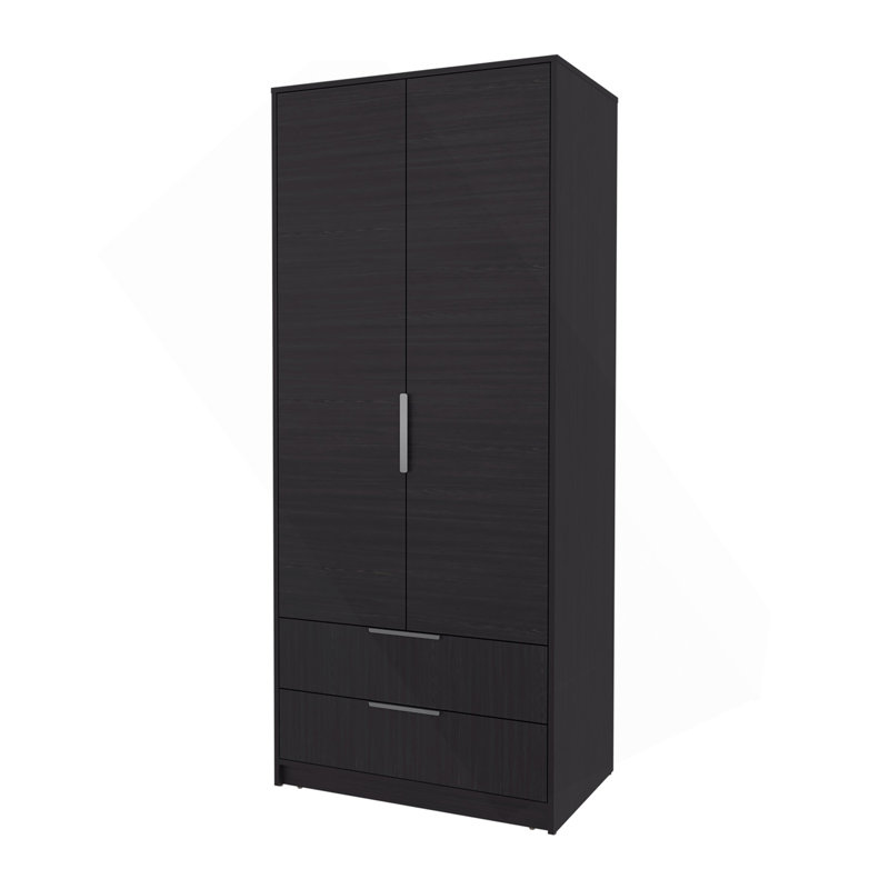 Armoire 2 tiroirs avec barre de suspension Wengue
