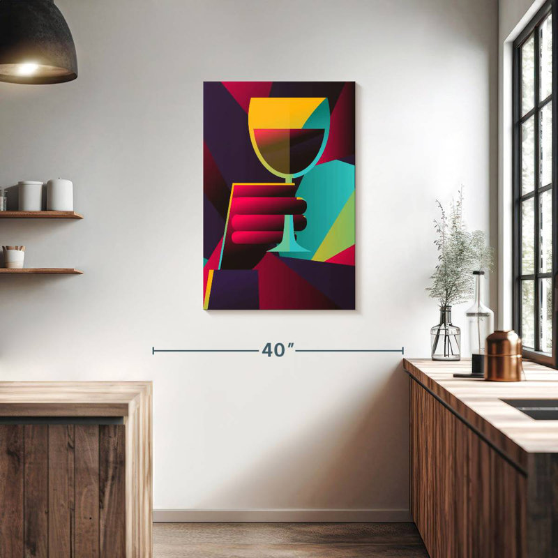 Yarlin Geometric Wine, 36" H x 24" W