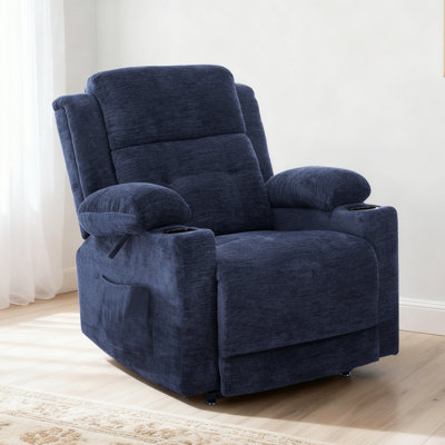 35.8" W Chenille Heated Power Recliner