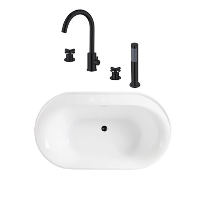 66'' x 32.5'' Freestanding Soaking Acrylic Bathtub