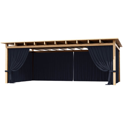 4-Panel Gazebo Curtain, Waterproof Outdoor Privacy Panels With Zipper, Designed For Patio & Backyard Gazebo Tent (Curtain Only)
