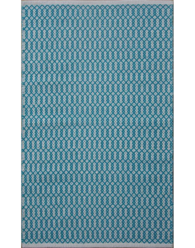 Tapis bleu/gris tissé à la main Parker, 5 pi x 7 pi 6 po