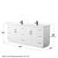 Elan TK 84" Freestanding Double Bathroom Vanity with Cultured Marble Top-1086648249-1086648254-1086648196
