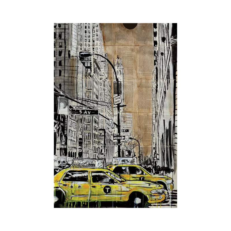 «5Th Ave» par Loui Jover - peinture sur toile tendue, H 26 po x l 18 po x 1,5 po