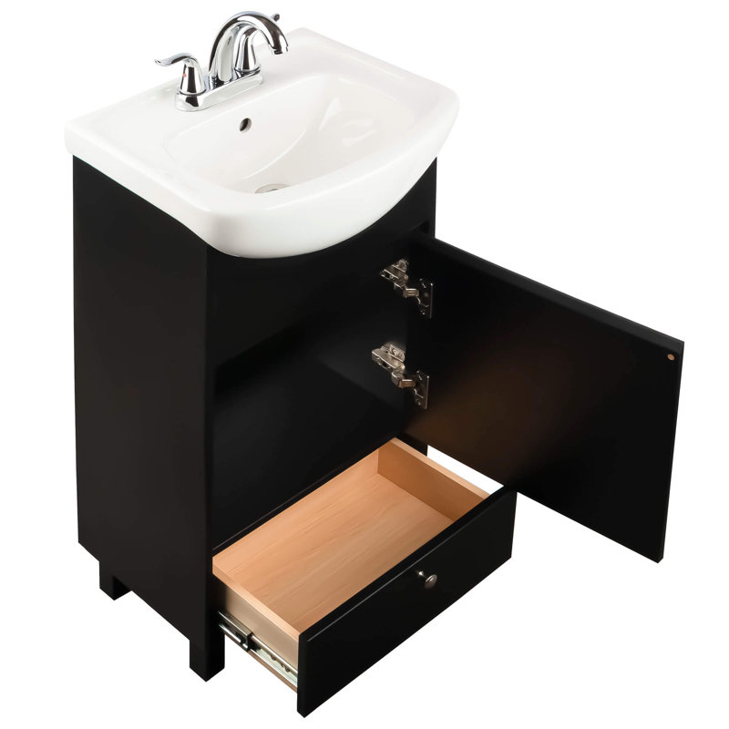 Ensemble de meuble-lavabo simple 18 po Melstone, Noir satiné
