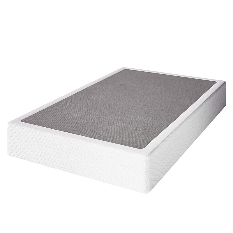 Sommier tapissier en métal 9 po avec housse en tissu, Gray, Extra-long Twin