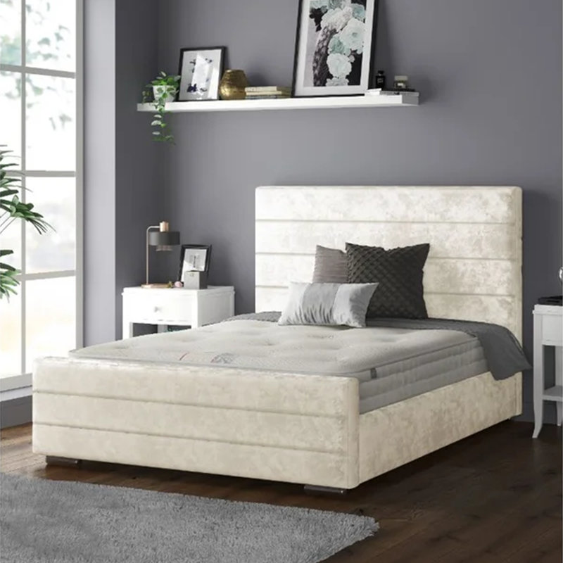 Desmarie Upholstered Bed, Double (4'6), Cream