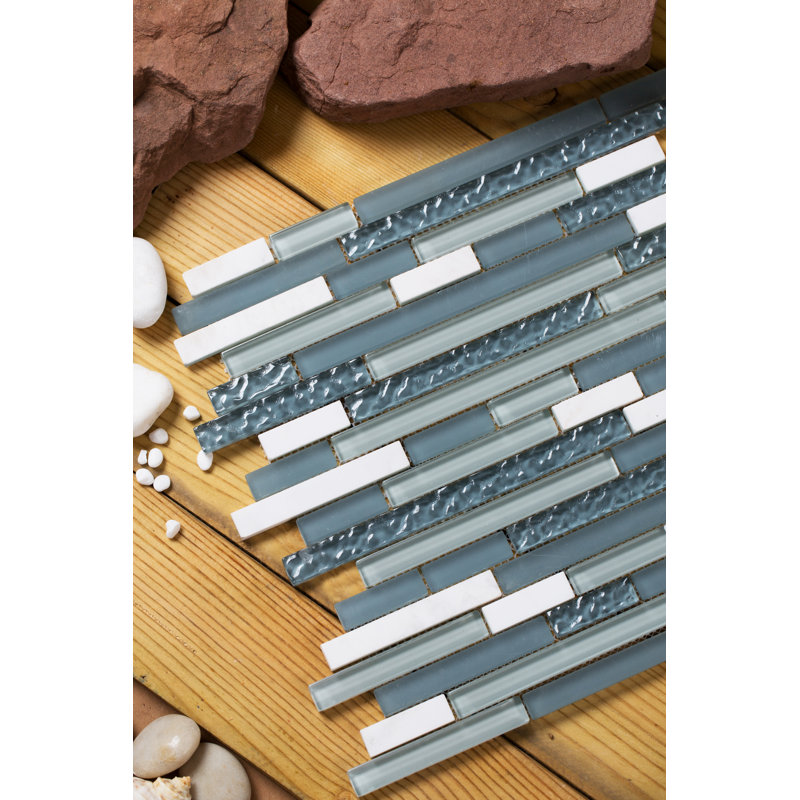 Fara Linear Tile, White/Gray
