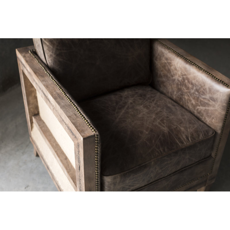28" Wide Top Grain Leather Club Chair