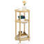 Small Round Side Table with Charging Station, 3-Tier Round Bamboo End Table-114314033