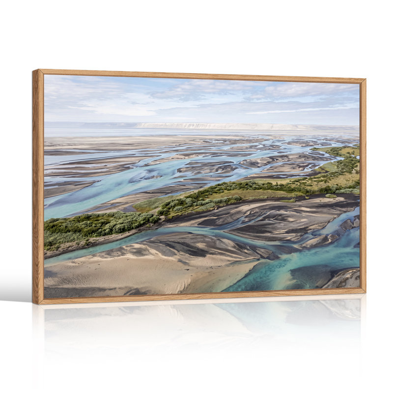 Art mural sur toile paysage tressé turquoise, 36"H x 48"W