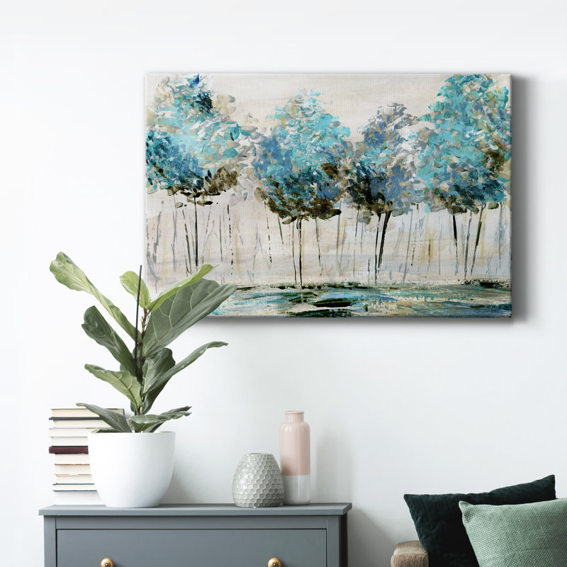 Printemps - peinture sur toile tendue, H 8 po x l 12 po x P 1,5 po