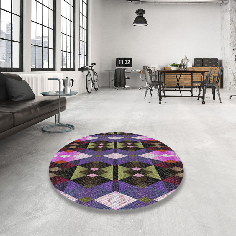 Geometric Indoor Rug, Round 6'
