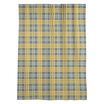 Plaid Sheer Rod Pocket Single Curtain Panel