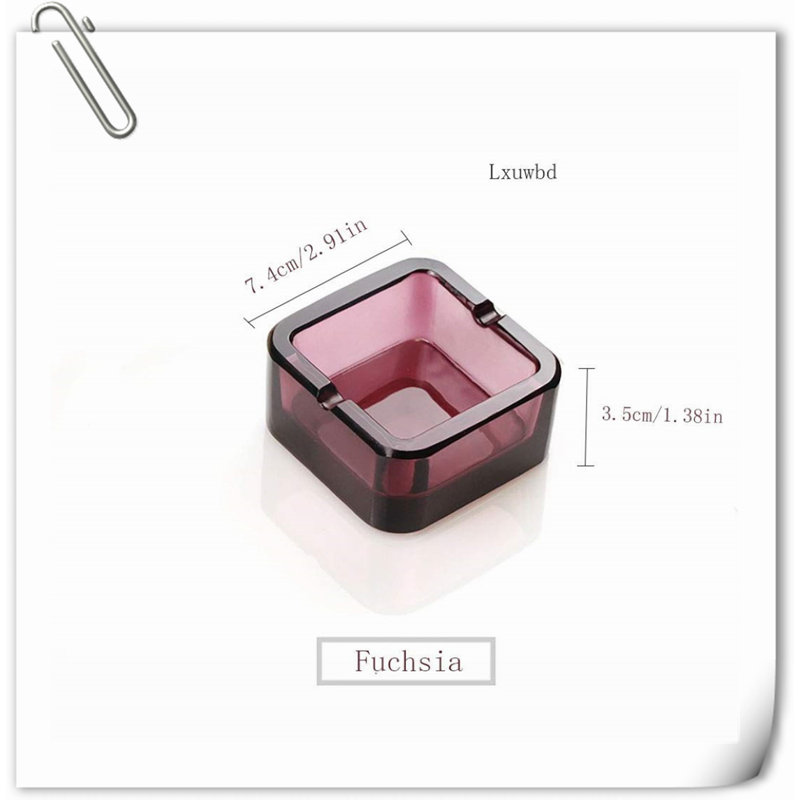 Cendrier, cendrier en verre cristal (mauve, petit)