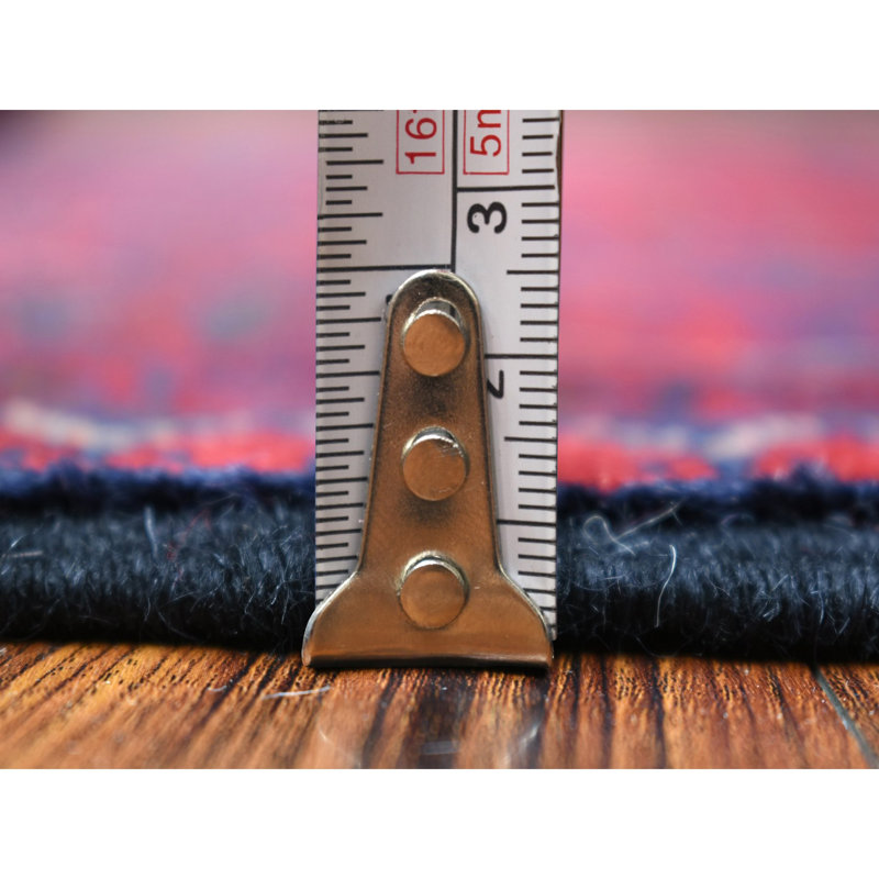 Tapis de couloir afghan rouge foncé profond en laine douce Khamyab B505F66EF357408F9457381C34E5AD1B