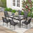 Leyre 6 - Person Metal Patio Dining Set with Rectangular Table-336424661