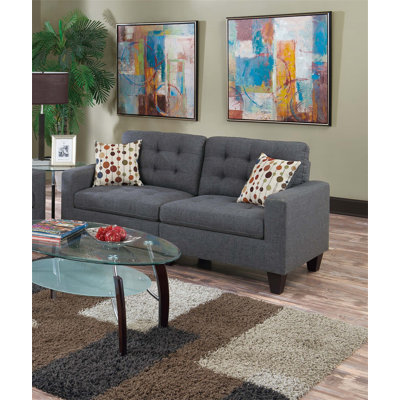 Living Room Comfortable and Sturdy Polyfber Upholstered Sofa Set with Elegant Design for Relaxing and Entertaining