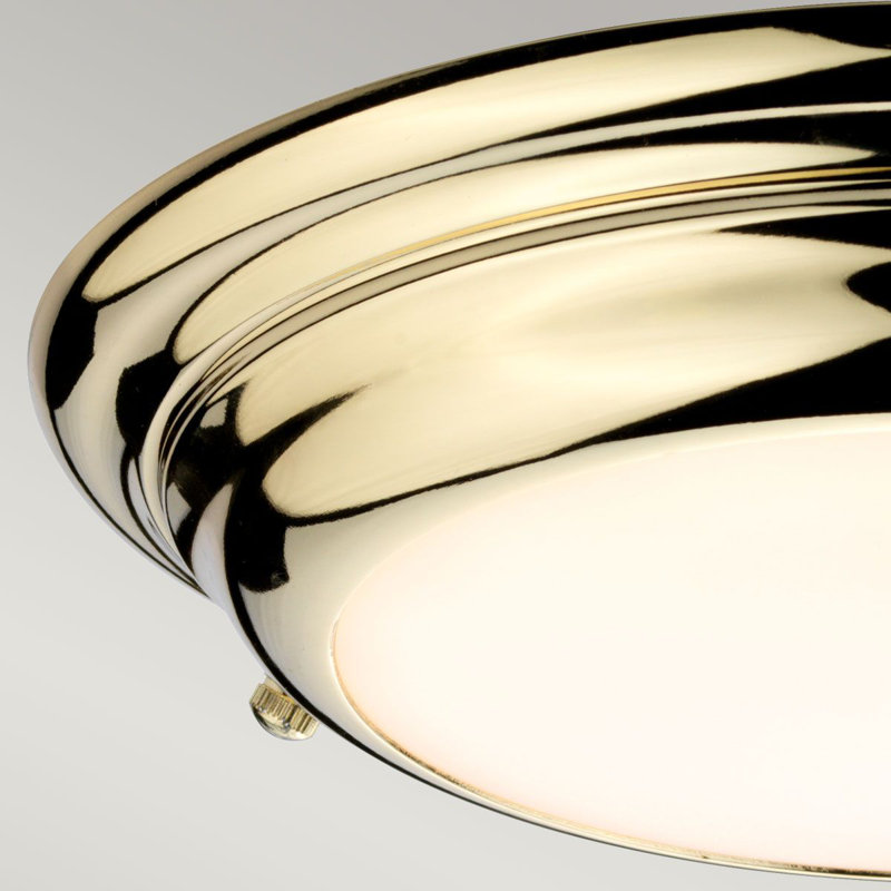Orrwell Glass LED Flush Mount, Polished Brass