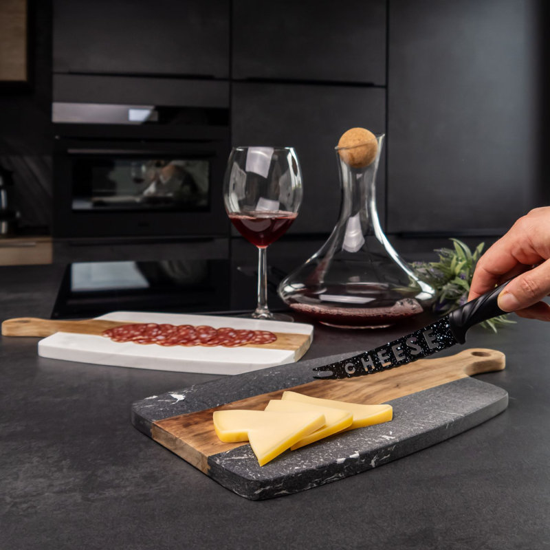 Searby Wood and Marble Cutting Board, Black