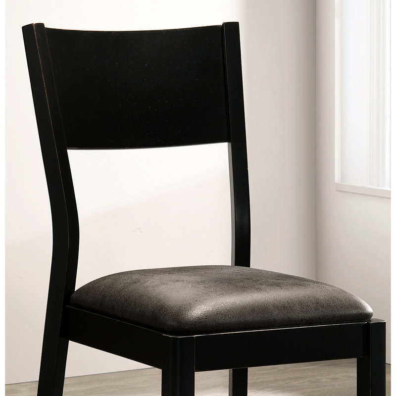 Lot de 2 chaises de salle à manger de style moderne du milieu du siècle, noires et grises, en bois massif, avec dossier incliné. Ces chaises élégantes, au design bicolore noir et gris, s'intègrent parfaitement à tous les intérieurs.