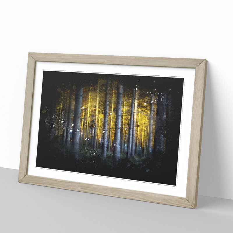 Sunlight Forest Vol.4 Paint Splash - Picture Frame Graphic Art, Oak, 27cm H x 36cm W x 2cm D