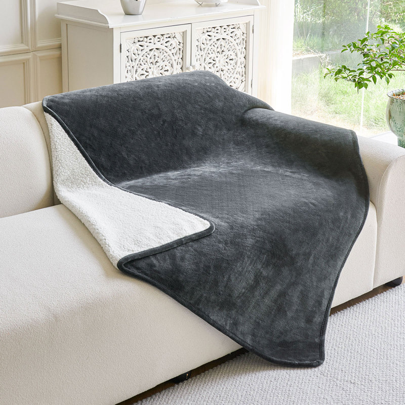 Tapis de lit réversible imperméable pour animal de compagnie, lit de protection portatif pour animaux, Gris anthracite