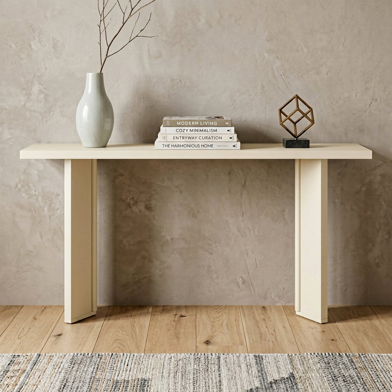 Table basse 63 "en bois beige, Beige