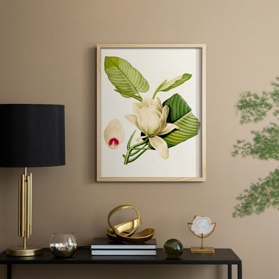 «Magnolia Flowers II», reproduction encadrée - bois massif