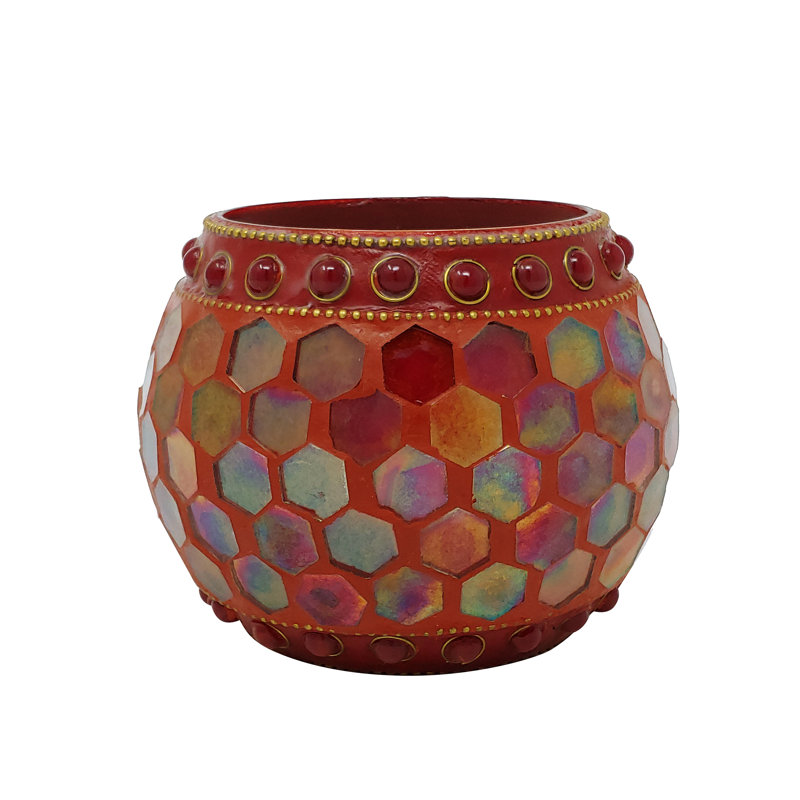 Bougie de votive à paraffine en mosaïque à cire de style soirée
