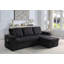 Canapé-lit modulaire réversible de 95 pouces Oby, chaise de rangement, USB, noir