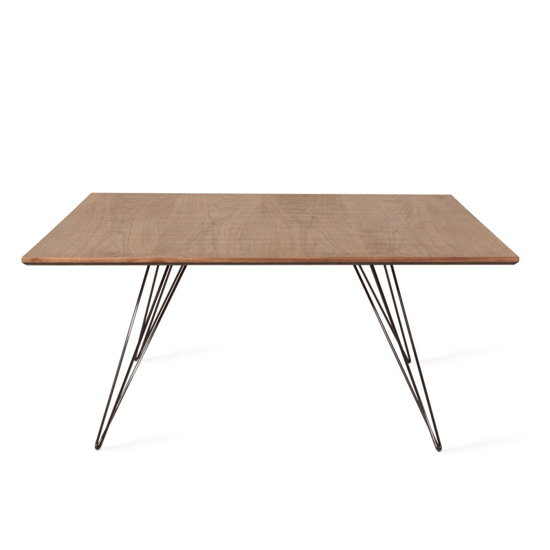 Williams Single Coffee Table, 18" H x 40" W x 40" D, Walnut, Black
