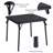 Kids Foldable Table and Chair Set, Padded Square Activity Table with 2 Upholstered Chairs, Portable Metal Frame with Safety Features-112953053
