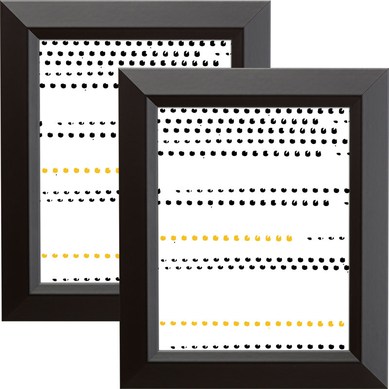 Ensemble de cadres biseautés 2 pièces Daelan, 8 po x 10 po, Noir satiné mica