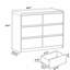 Commode moderne naturelle à 6 tiroirs avec profil incurvé et rangement à glissières silencieuses-502184851