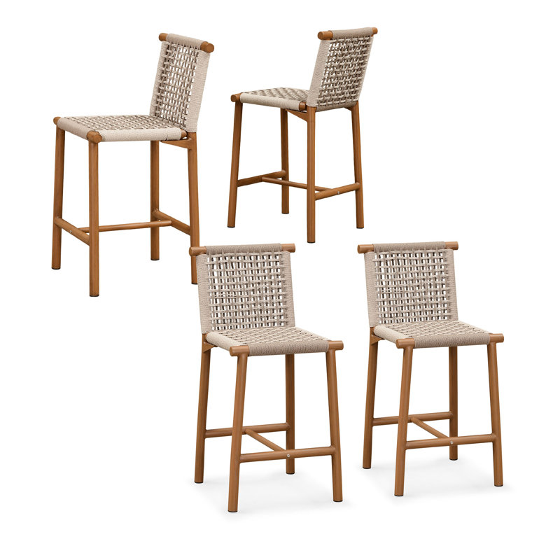 Wicker Outdoor 25.4'' Counter Stool with Cushion