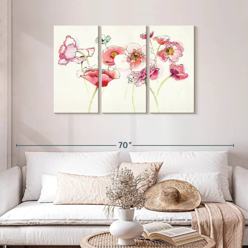 Harnek Pink Somniferums Bright II, 28" H x 45" W