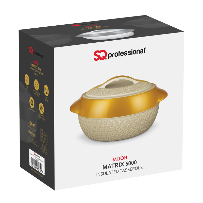 SQ Professional Round 2 Piece Insulated Casserole Bakeware Set, Silver